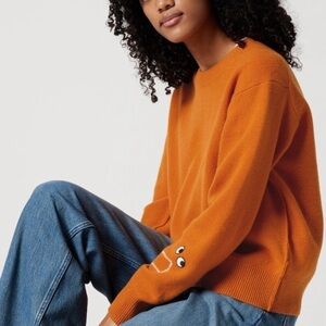 Anya Hindmarch X Uniqlo Premium Lambswool Long Sleeve Crew Neck Sweater Large